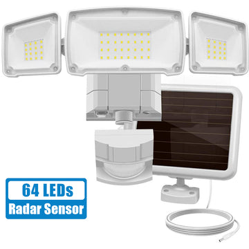 ソーラー セキュリティ ライト、屋外用 LED モーション センサー ライト、広角照明付き、パティオ、デッキ、庭、ガーデン、車道などに最適。